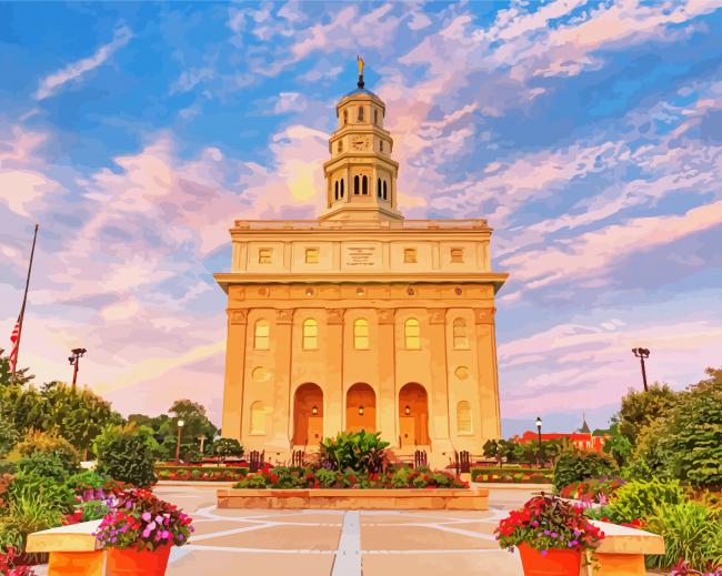 Nauvoo Illinois Temple Building paint by numbers