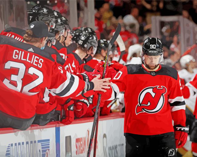 New Jersey Devils Ice Hockey paint by numbers