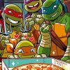 Ninja Turtles Eating Pizza paint by number