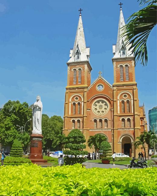 Notre Dame Cathedral Of Saigon Vietnam paint by number