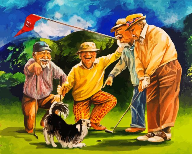 Old Men In Golf paint by numbers