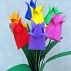 Origami Tulips Bouquet paint by numbers