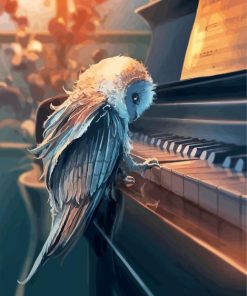 Owl Playing Piano paint by numbers
