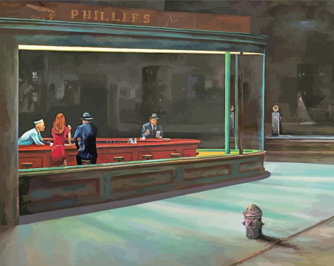 Painting Nighthawks paint by numbers