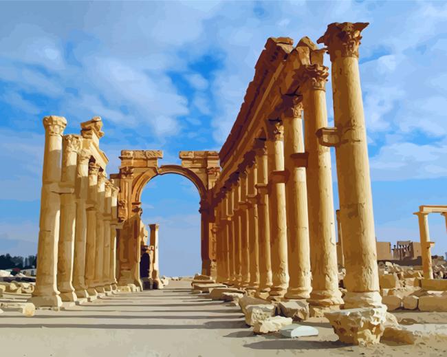 Palmyra Damascus Syria paint by numbers