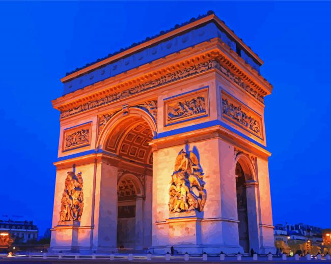 Paris Arc De Triomphe paint by number