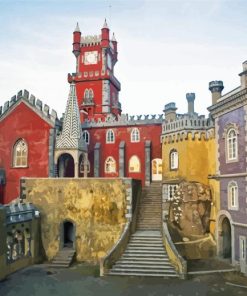 Park And National Palace Of Pena Sintra paint by number