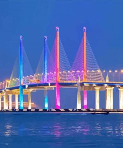 Penang Bridge Malaysia paint by number