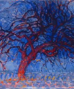 Piet Mondrian Gray Tree paint by number