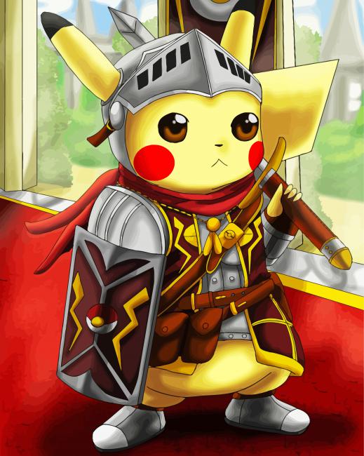 Pikachu Knight paint by numbers