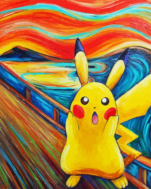Pikachu Scream paint by numbers