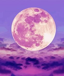Pink Sky Moon paint by number