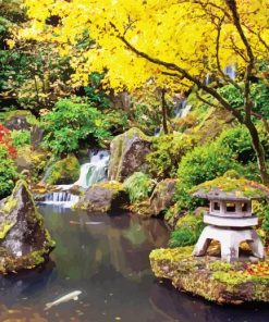 Portland Japanese Garden Landscape paint by numbers