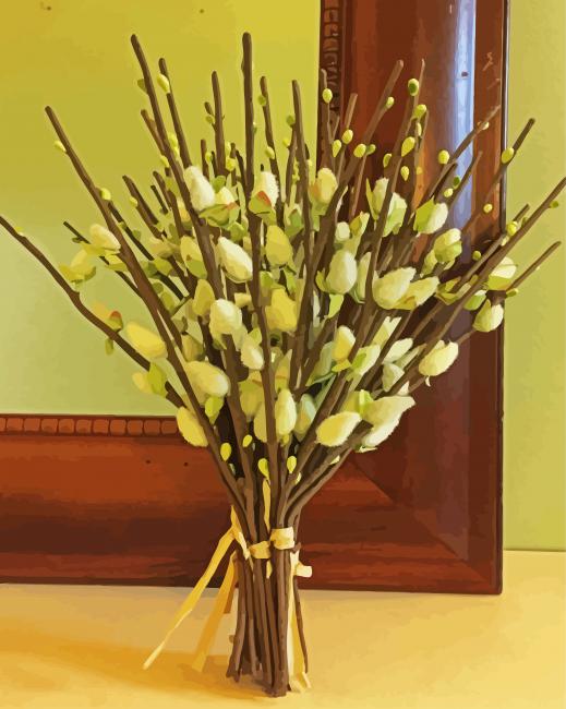Pussy Willow Bouquet paint by number