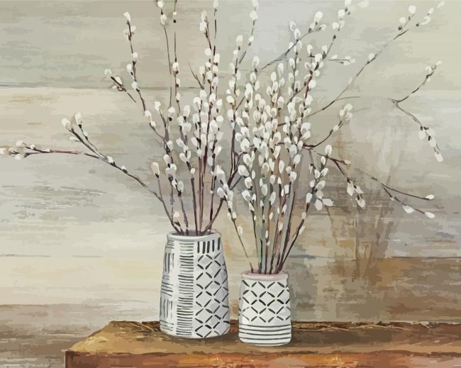Pussy Willow Still Life paint by number
