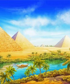 Pyramids Nile River paint by number