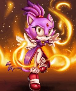Pyrokinesis Blaze The Cat Sonic paint by numbers