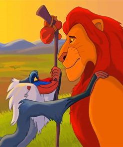 Rafiki And Mufasa Lion King paint by number