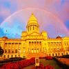 Rainbow Arkansas State Capitol paint by number