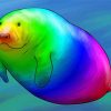 Rainbow Manatee paint by numbers