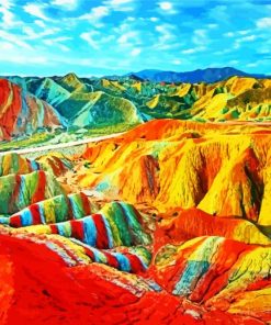 Rainbow Mountains Peru paint by numbers