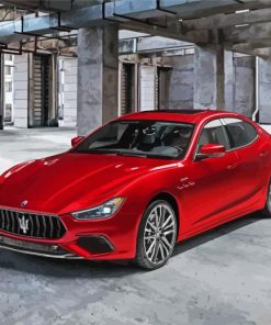 Red Maserati Car paint by number