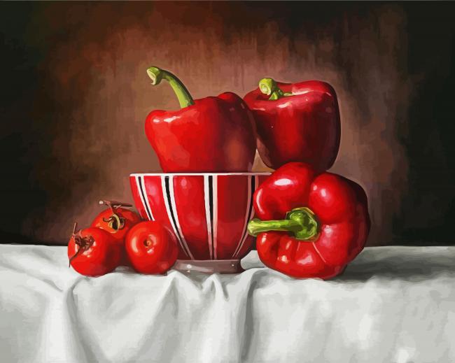 Red Peppers paint by number