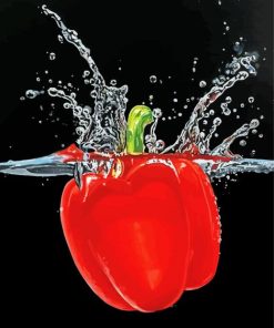 Red Pepper In Water paint by number