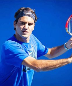 Roger Federer Tennis Player Sport paint by number