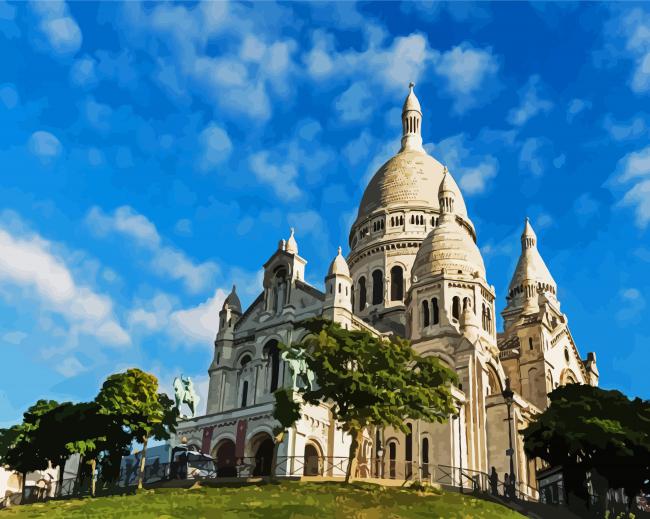 Sacre Cœur Basilica Montmartre paint by number