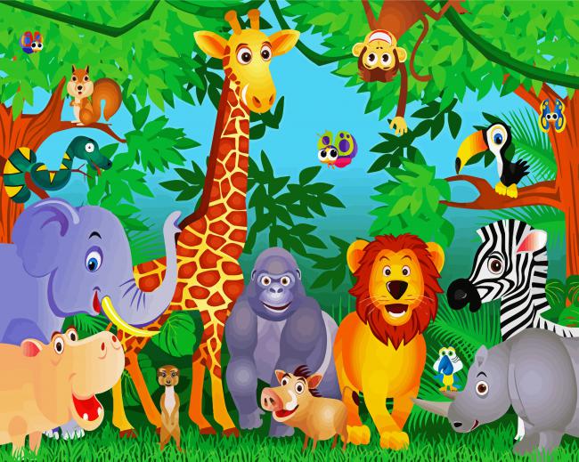 Safari Animals Zoo paint by number