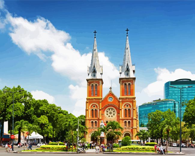 Saigon Notre Dame Cathedral Of Saigon paint by number
