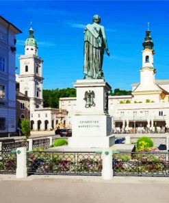Salzburg Mozart Monument paint by number