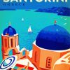 Santorini Greece Poster paint by number