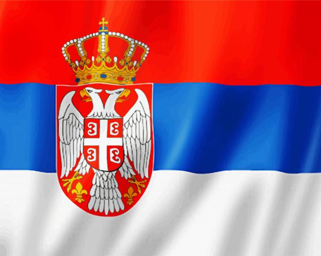 Serbia State Flag paint by number