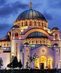 Serbia Temple Of Saint Sava paint by number