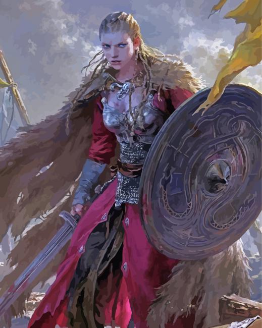 Shield Maiden Warrior paint by numbers