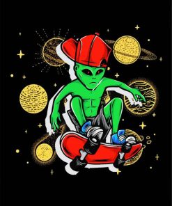 Skater Alien paint by numbers