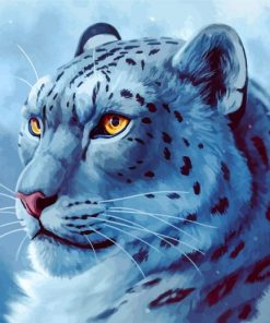 Snow Leopard paint by number