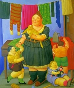 Solve Laundry Day Botero Art paint by numbers