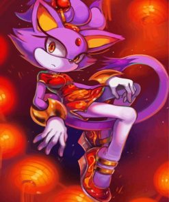 Sonic The Hedgehog Blaze The Cat paint by numbers