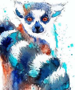 Splatter Lemur Animal paint by numbers