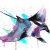Splatter Manta Rays Art paint by number