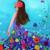 Spring Flowers Dress paint by numbers
