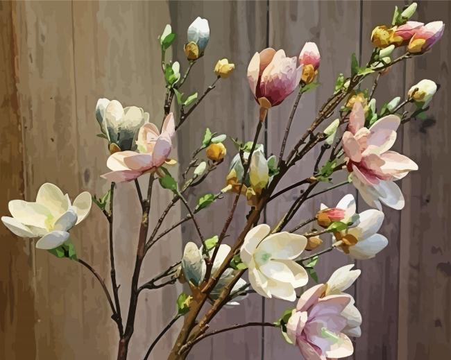 Spring Magnolias paint by numbers