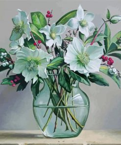 Still Life Magnolias In Glass Vase paint by numbers