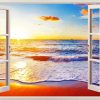 Sunset Seascape Window paint by number