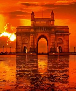 Sunset At Mumbai Gateway Of India paint by number