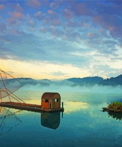 Taiwan Sun Moon Lake At Sunrise paint by numbers