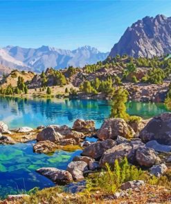 Tajikistan Fann Mountains paint by numbers